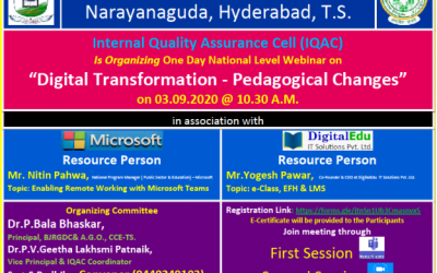 National Webinar On Digital Transformation- Pedagogical Changes