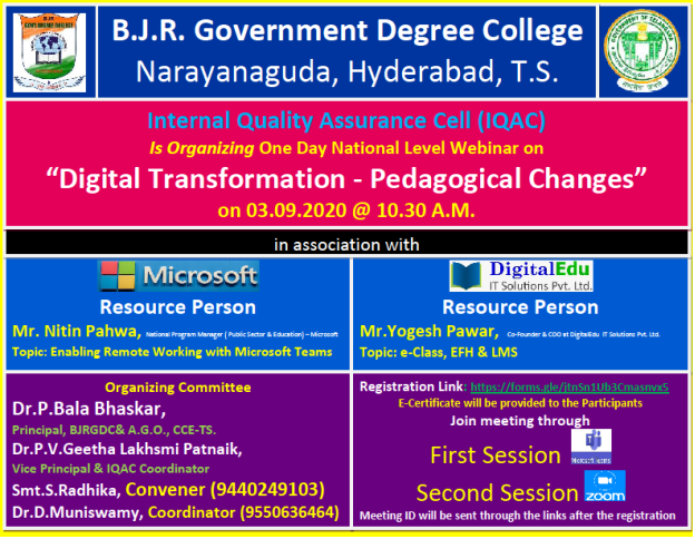 National Webinar On Digital Transformation- Pedagogical Changes