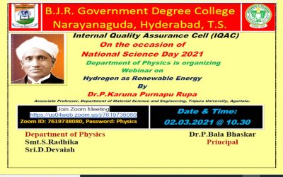 Department of Physics organized Webinar on Hydrogen as Renewable Energy