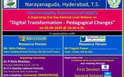 BJR GDC has organized a national webinar on ‘Digital Transformation- Pedagogical changes