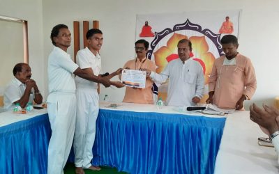 Mr Harikrishna B.Com Computer Applications Stood First in Telangana State Level Surya Namaskarams Competition
