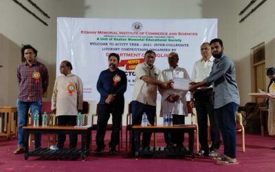 Mohammad Ifthekar of B.A.I year received first prize in Inter-Collegiate literary Fest.