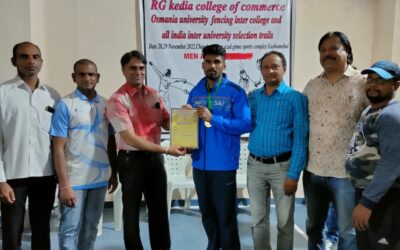 Mr Manikanta Bagged Gold Medal in Osmania University Inter collegiate Fencing (Foil) Tournament