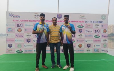Mr. T.karthik and Mr. B.Rajesh, B.A 1st year students bagged Bronze medal in 42nd Junior National Rowing Championship