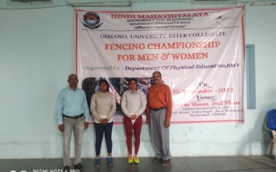 Ms K.Gouri Ms A.Shireesha Outstanding Performance in Osmania University Inter collegiate Fencing (Saber) Tournament for women