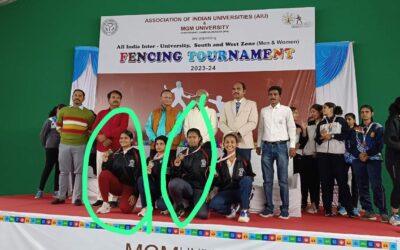 Ms Gowri  and Ms Sireesha Outstanding Performance in Sabre and Fencing Tournament