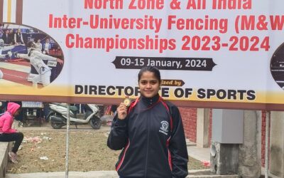 Ms K.Gouri (III B.A HPP) Represented Osmania University Fencing team in All India Inter University tournament